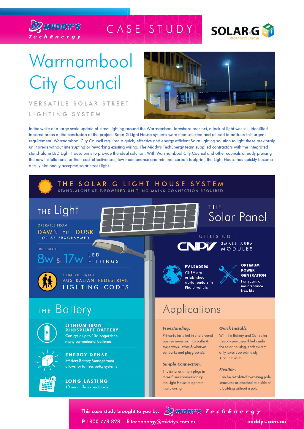 Warrnambool City Council Solar Street Lighting System Middy's